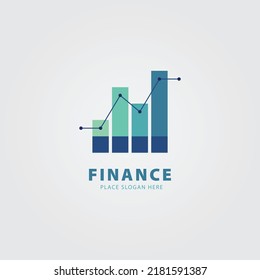 Financial chart Logo Design Template Vector Icon, Simple Illustration Logo For Financial Company.  White Gray Background
