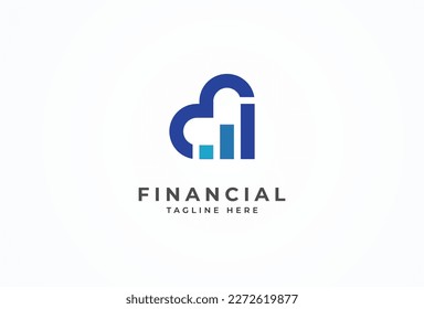 Financial Chart Logo with heart icon combination, Usable for Business, Trading and investment Logos, Flat Vector Logo Design Template, vector illustration