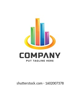 financial chart logo template for company
