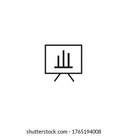 Icono de informe de presentación del gráfico financiero. Ilustración vectorial. Sobre fondo blanco.