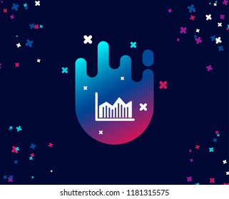 Financial chart simple icon. Economic graph sign. Stock exchange symbol. Business investment. Cool banner with icon. Abstract shape with gradient. Vector