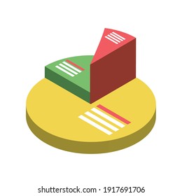 financial chart statistics economy vector illustration icon isometric style