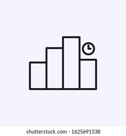 Financial chart with time and watch icon