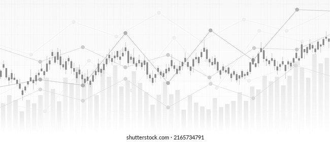 gráfico financiero con gráfico de línea ascendente del mercado de valores sobre fondo de color blanco y negro