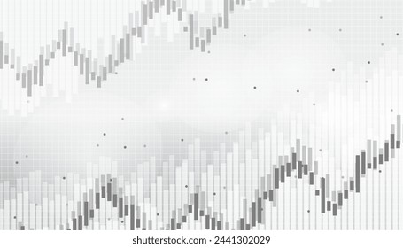 financial chart with uptrend line graph in stock market on black and white background.growing income, schedule,economy.vector 