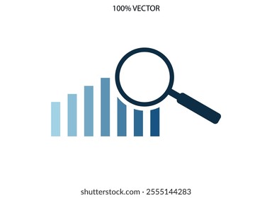 financial chart vector with finder symbol