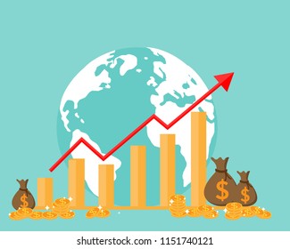 Financial Chart World Economic Growth Higher Stock Vector (Royalty Free ...