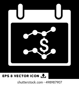 Financial Charts Calendar Day icon. Vector EPS illustration style is flat iconic symbol, white color.
