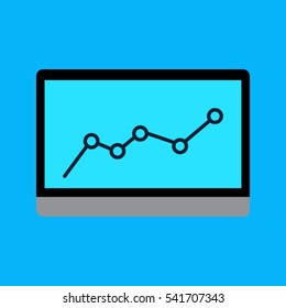 Financial charts and graphs on the computer Vector.