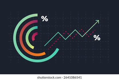 Financial charts. Infographics Charts Data Visualization