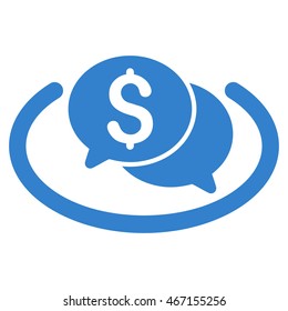 Financial Chat Area icon. Vector style is flat iconic symbol with rounded angles, cobalt color, white background.