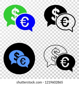 Financial chat EPS vector pictogram with contour, black and colored versions. Illustration style is flat iconic symbol on chess transparent background.