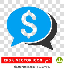 Financial Chat EPS vector pictograph. Illustration style is flat iconic bicolor blue and gray symbol.