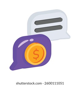 Financial chat icon creatively designed in 3d style