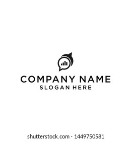 financial chat logo design vector illustration template