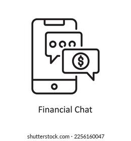 Financial Chat Vector Outline Icon Design illustration. Shopping and E-Commerce Symbol on White background EPS 10 File