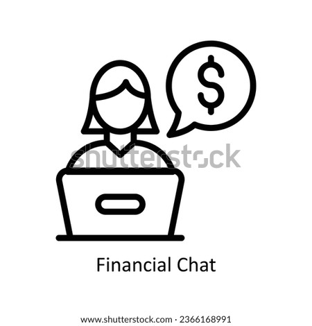 Financial Chat vector  outline Icon Design illustration. Web store Symbol on White background EPS 10 File 