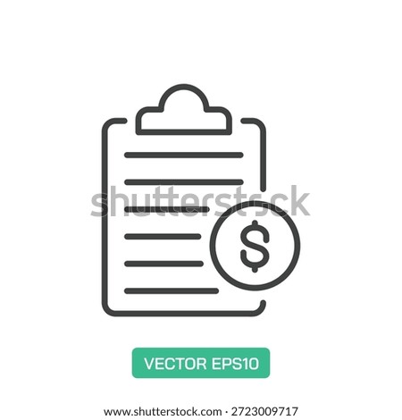 Financial Clipboard icon. Thin line icon vector