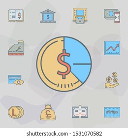 financial clock dusk style line icon. Universal set of banking for website design and development, app development
