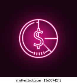 financial clock neon icon. Elements of Banking set. Simple icon for websites, web design, mobile app, info graphics