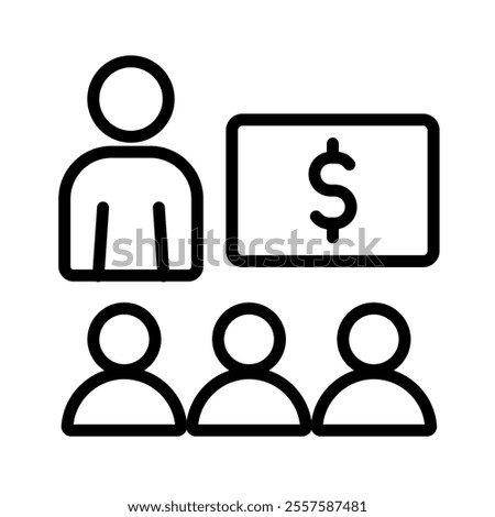 financial coaching icon line vector illustration on white background.