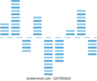 Financial column chart icon. Presentation report element