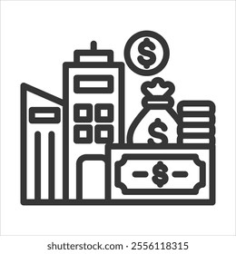 Financial Company Outline Icon Vector Illustration