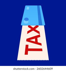 Financial concept. card payment for taxes.Tax preparation. The corporate tax, taxable income, document preparation, payment planning