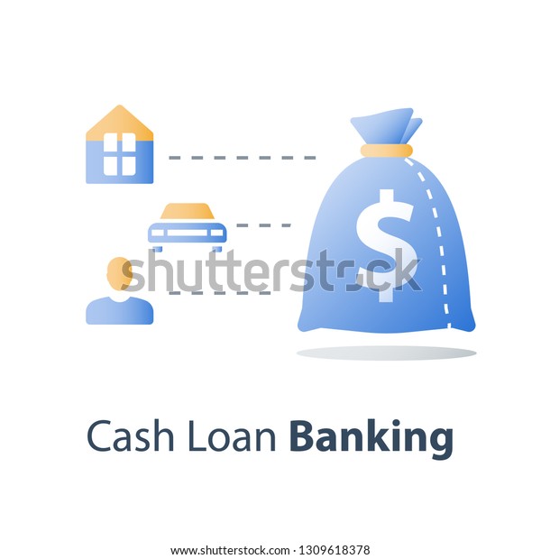 Financial\
concept, cash loan, mortgage payment, budget plan, cost and\
expenses, banking services, vector\
icon