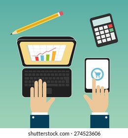 Financial concept, documents and business plan