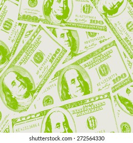 Financial concept of earnings, American dollars, background. Vector illustration.