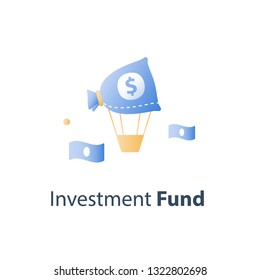 Financial concept, investment fund, finance management, vector flat illustration
