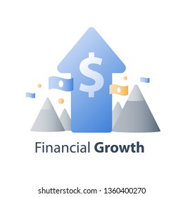 Financial concept, investment fund, new business idea, start up money, capital management, big picture company strategy, vector illustration