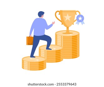 Financial concept, sales strategy, team work, corporate budget, growth income, investment business, flat vector banner for landing page website