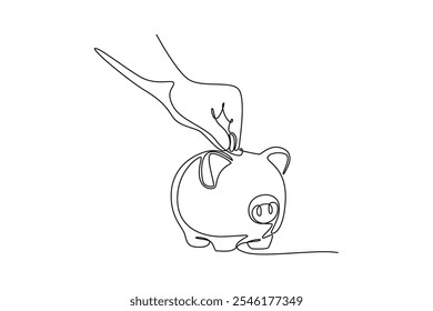 Conceito financeiro. Ilustração gráfica vetorial de design de desenho de linha única.