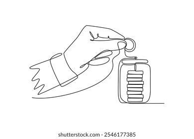 Conceito financeiro. Ilustração gráfica vetorial de design de desenho de linha única.