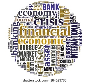 Financial concept in word tag cloud on white background