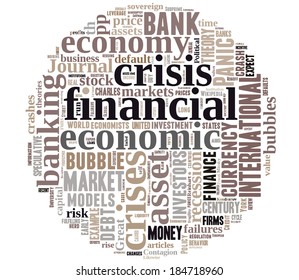 Financial concept in word tag cloud on white background