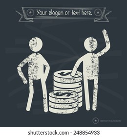 Financial concept,human resource on old background,grunge vector