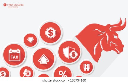 Financial concept,Stock exchange on white background,vector