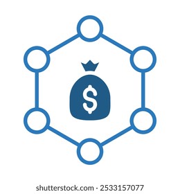 Financial Connections icon line vector illustration
