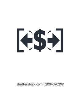Financial constraint. Restriction. Vector icon isolated on white background.