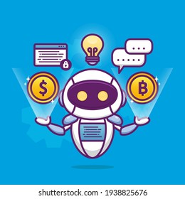 financial consultant with cute robot