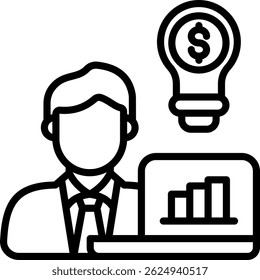 Financial Consultant Icon Line Vector Illustration