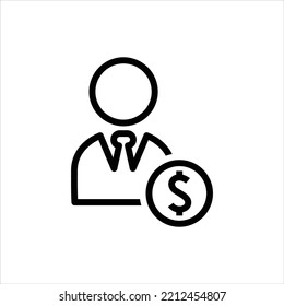 Ilustración gráfica de icono de línea de consultor financiero