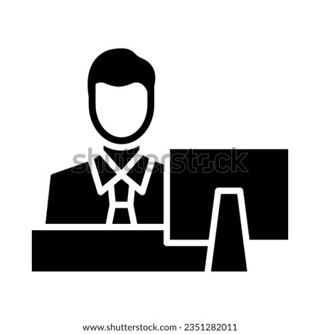 Financial Consultant Vector Glyph Icon For Personal And Commercial Use.
