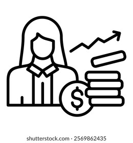 Financial Consultation Icon Element For Design