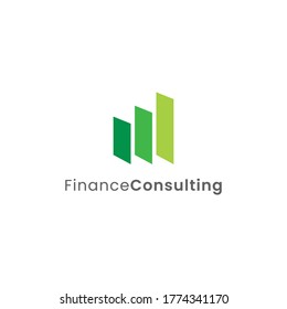 financial consulting company, can be used as a logo or company icon. made in green explaining finance and graphs upward illustrate the achievements that continue to rise.