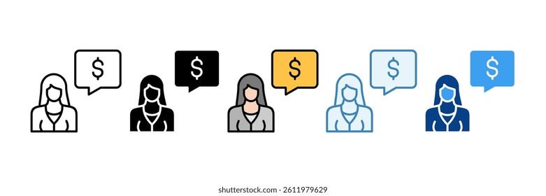 Financial Consulting Icon Set Multiple Style Collection