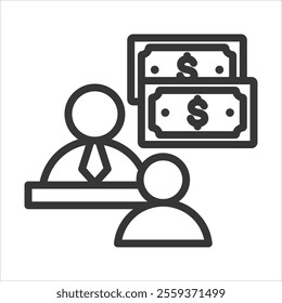 Financial Consulting Outline Icon Vector Illustration